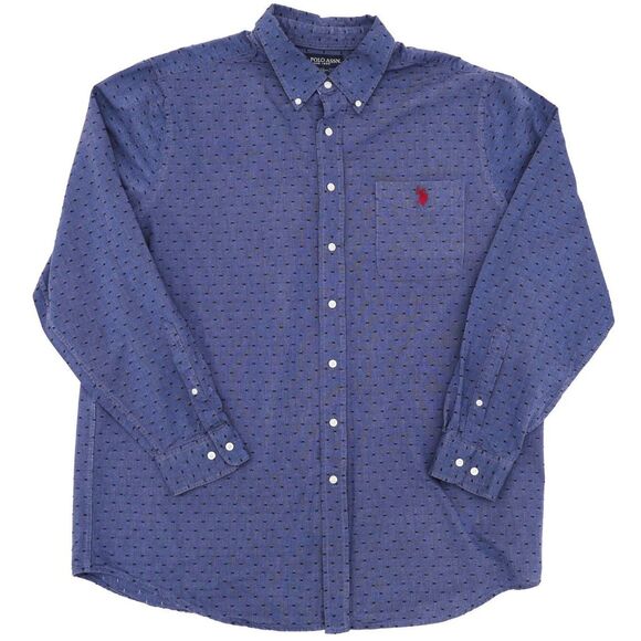 U.S. Polo Assn. Long Sleeve Cotton Button Down Dress Shirt Mens XLT - Picture 1 of 3